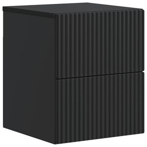 vidaXL Wandmontierter Nachttisch Schwarz 33 x 34,5 x 40 cm