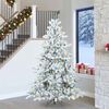 vidaXL K&uuml;nstlicher klappbarer Weihnachtsbaum Wei&szlig; 240 cm PVC und Stahl