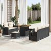 vidaXL Gartensofa-set mit Kissen 10 pcs Schwarz und Creme Poly-Rattan