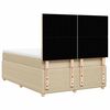vidaXL Boxspringbett mit Matratze Creme 140x200 cm Stoff