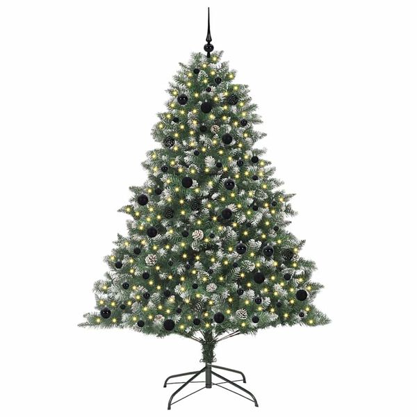 vidaXL K&uuml;nstlicher Weihnachtsbaum mit 300 LEDs mit St&auml;nder Gr&uuml;n 210 cm