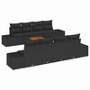 vidaXL Gartensofa-set mit Speicher 9 pcs Schwarz Poly-Rattan