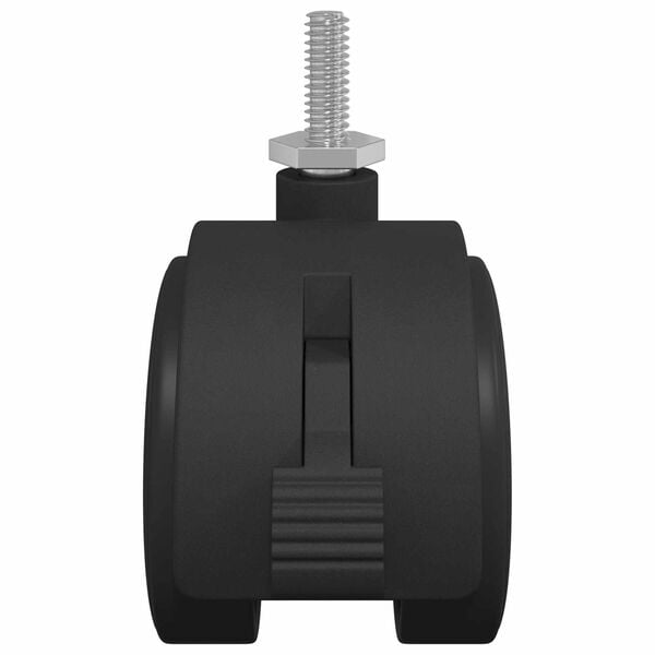 vidaXL Bockrolle 2 pcs Schwarz und Silber 40,1 x 40,1 x 37,8 mm