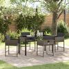 vidaXL Garten Essgruppe mit Kissen 5 pcs Grau Poly-Rattan