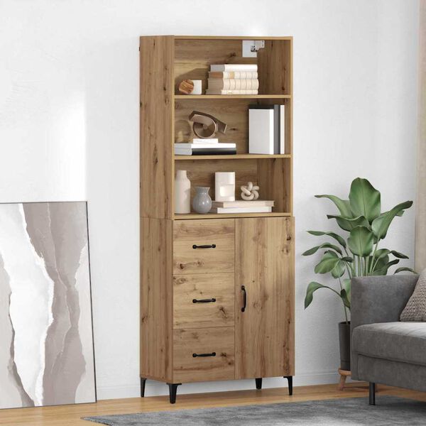 vidaXL Highboard Artisan-Eiche 69,5 x 34 x 180 cm Holzwerkstoff