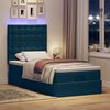 vidaXL Ottoman-Bett mit Matratzen & LEDs Dunkelblau 100x200 cm Samt