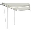 vidaXL Markise Manuell Einziehbar mit LED 3x2,5 m Creme