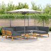 vidaXL Sofa Set mit Kissen Uni 6 pcs Anthrazit Massivholz Akazie