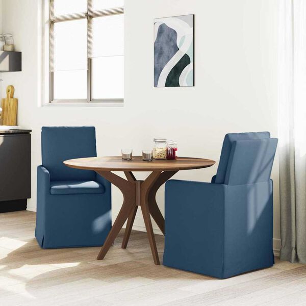 vidaXL Esszimmerst&uuml;hle 2 pcs Blau 57 x 67 x 98 cm Stoff