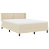 vidaXL Boxspringbett mit Matratze Creme 200 x 160 cm Stoff