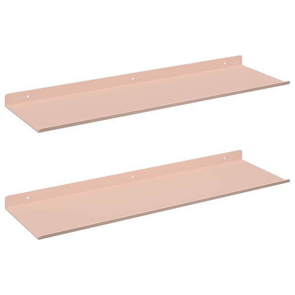 vidaXL Schwebendes Regal 2 pcs Rosa 60 x 18 x 2,5 cm Stahl