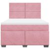 vidaXL Boxspringbett mit Matratze Rosa 160x200 cm Samt