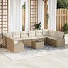 vidaXL Sofa Set mit Kissen 11 pcs Beige Polyrattan
