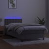 vidaXL Boxspringbett mit Matratze & LED Hellgrau 100x200 cm Samt