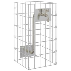 vidaXL Gabionen Wasserhahn Silber 26 x 25 x 50 cm Edelstahl