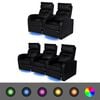 vidaXL 2-tlg. LED Relaxsessel-Set 2+3 Sitzer Kunstleder Schwarz