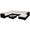 vidaXL 8-tlg. Garten-Lounge-Set mit Auflagen Poly Rattan Braun