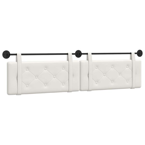 vidaXL H&auml;ngevorderseite Wandmontiert Wei&szlig; 210 x 55 x 5 cm Kunstleder