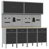 vidaXL Werkbank 10 Stk. Schwarz und Grau Ingenieure Holz und Stahl