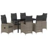 vidaXL Garten Essgruppe mit Kissen 7 pcs Grau Poly-Rattan