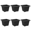 vidaXL Quadratischer Blumentopf 6 pcs Schwarz 33 x 33 x 26 cm