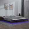 vidaXL Massivholzbett mit LEDs Honigbraun 120x190 cm