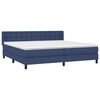 vidaXL Boxspringbett mit Matratze Blau 200x200 cm Stoff