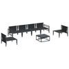 vidaXL Gartensofa-set mit Kissen 7 pcs Schwarz Stahl