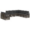 vidaXL Gartensofa-set 9 stk. 9-Sitzer Grau Poly-Rattan