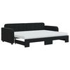 vidaXL Tagesbett Ausziehbar mit Matratzen Schwarz 80x200 cm Samt