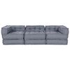 vidaXL Modulares Sofa 3 pcs Grau Stoff