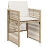 vidaXL 11-tlg. Garten-Essgruppe mit Kissen Beige Poly Rattan