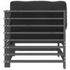 vidaXL Ecksofa mit Kissen Grau Massivholz Kiefer
