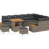 vidaXL Gartensofa-set mit Kissen 12 pcs Grau