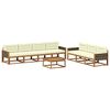 vidaXL Outdoor-Sofagarnitur mit Kissen 8 pcs Natur und Creme