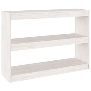 vidaXL B&uuml;cherregal Raumteiler Wei&szlig; 100x30x71,5 cm Massivholz Kiefer
