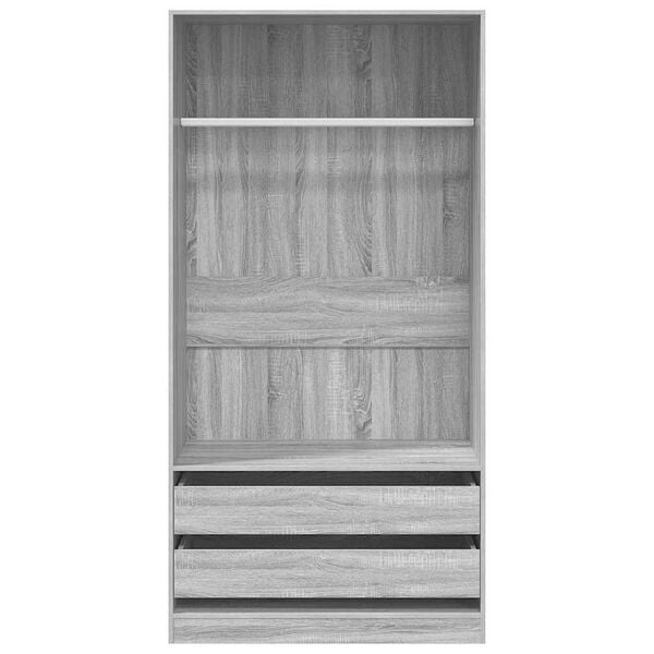 vidaXL Kleiderschrank Grau Sonoma 100x50x200 cm Holzwerkstoff