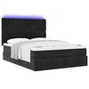 vidaXL Ottoman-Bett mit Matratzen & LEDs Schwarz 140x200 cm Samt