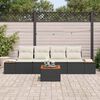 vidaXL Garten-Sofa-Set mit Kissen 5 pcs Schwarz Poly Rattan