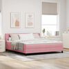 vidaXL Boxspringbett mit Matratze mit Kopfteil Rosa 200 x 180 cm Samt