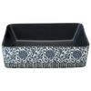 vidaXL Aufsatzwaschbecken Schwarz Blau Rechteckig 46x35,5x13cm Keramik
