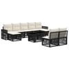 vidaXL Gartensofa-set 10 stk. Schwarz und Cremewei&szlig; Poly-Rattan