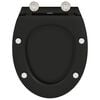 vidaXL Toilettensitz Schwarz 45,5 x 37,5 x 3,8 cm Duroplast