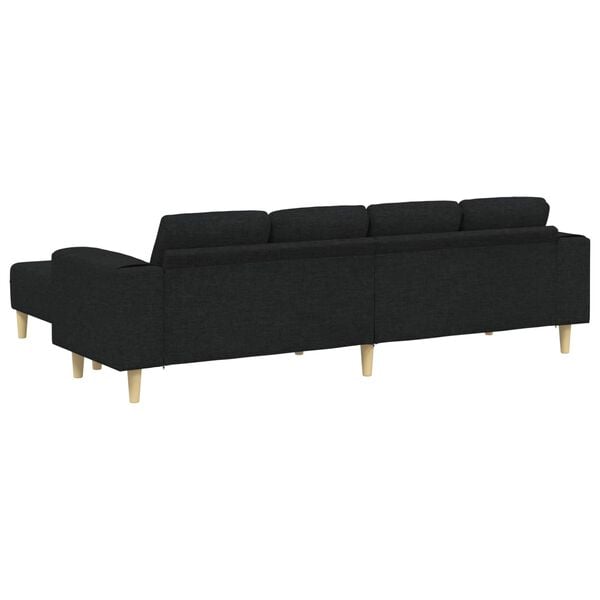 vidaXL Sofa Set Schwarz Stoff