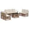 vidaXL Gartensofa-set 8 stk. Beige und Cremewei&szlig; Poly-Rattan