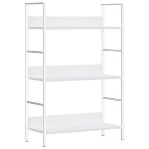 vidaXL B&uuml;cherregal 3 Regalb&ouml;den Wei&szlig; 60&times;27,6&times;90,5 cm Holzwerkstoff
