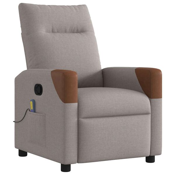 vidaXL Massagesessel Taupe Stoff