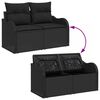 vidaXL Gartensofa-set mit Kissen mit Kissen 5 pcs Schwarz Poly Rattan