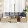 vidaXL Gartensofa-set mit Kissen 7 pcs Beige Poly-Rattan