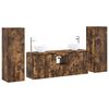 vidaXL Badezimmerm&ouml;bel-Set 5 stk. Ger&auml;ucherte Eiche 33 x 34,5 x 100 cm